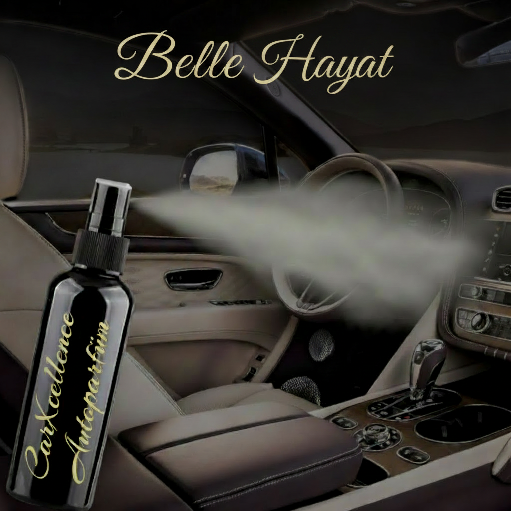 Belle Hayat Autoparfüm Spray 100ml – CarXcellence, blumig-fruchtiger Autoduft mit Johannisbeere & Jasmin, Made in Germany
